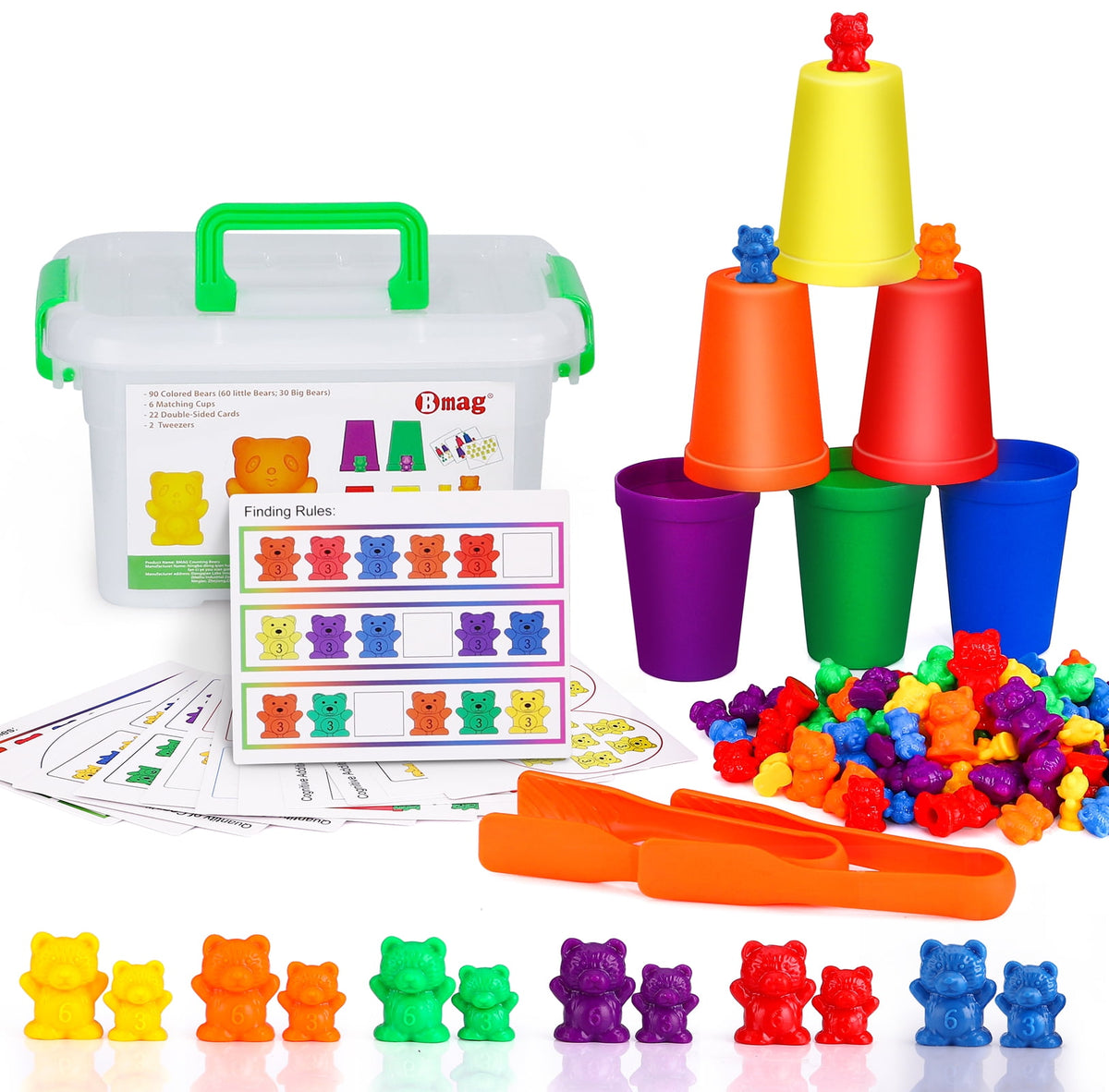 Ositos de colores para contar con tazas de clasificación Bmag