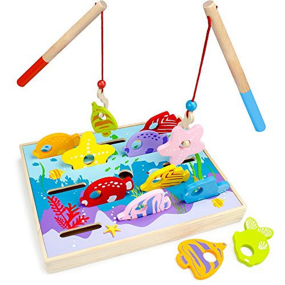 Juego magnético de pesca de madera para niños